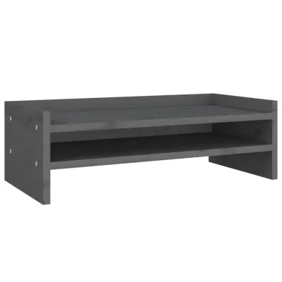 vidaXL Stojalo za zaslon sivo 50x24x16 cm trdna borovina