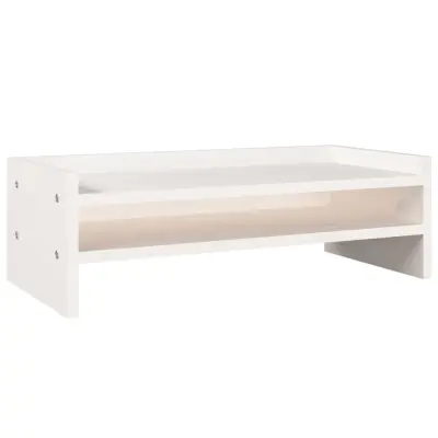vidaXL Stojalo za zaslon belo 50x24x16 cm trdna borovina