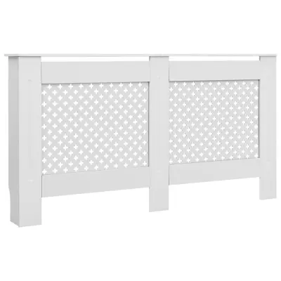 vidaXL Pokrov za radiator bel 152x19x81,5 cm MDF