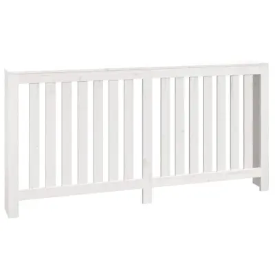 vidaXL Pokrov za radiator bela 169x19x84 cm trdna borovina