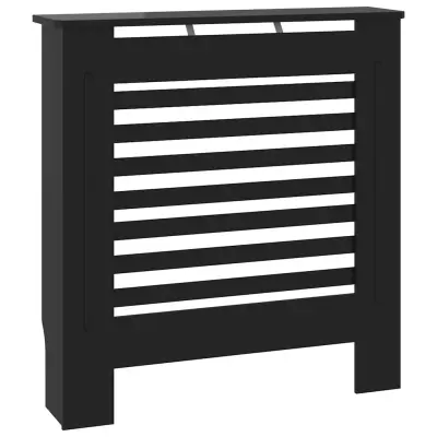vidaXL Pokrov za radiator MDF črn 78 cm