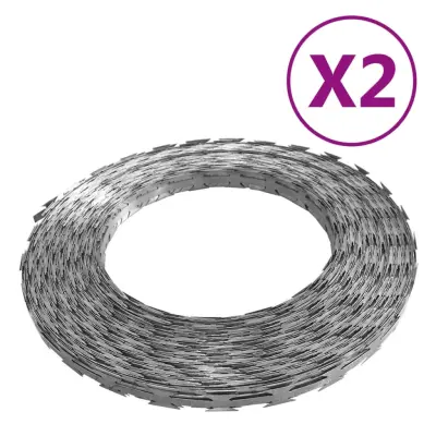 vidaXL BTO-22 bodeča žica z rezili 2 kosa 100 m iz jekla