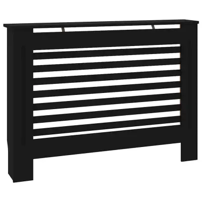 vidaXL Pokrov za radiator črn 112x19x81,5 cm mediapan