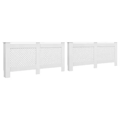 vidaXL Pokrovi za radiatorje 2 kosa beli 172x19x81,5 cm mediapan