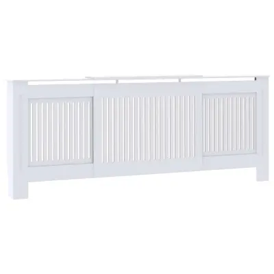 vidaXL Pokrov za radiator MDF bel 205 cm