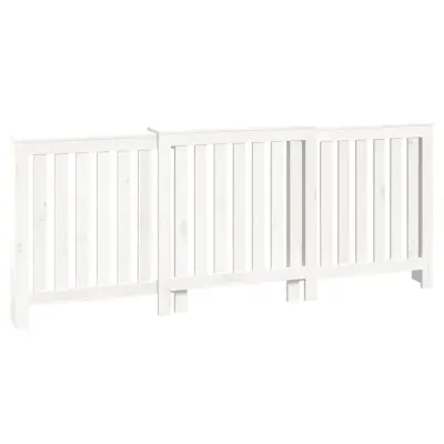 vidaXL Pokrov za radiator bela 210x21x85 cm trdna borovina