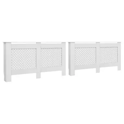 vidaXL Pokrovi za radiatorje 2 kosa beli 152x19x81,5 cm mediapan