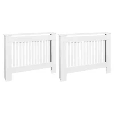 vidaXL Pokrovi za radiatorje 2 kosa MDF 112 cm beli