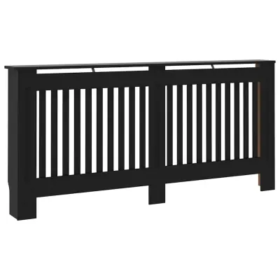 vidaXL Pokrov za radiator črn 172x19x81,5 cm mediapan