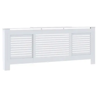 vidaXL Pokrov za radiator MDF bel 205 cm