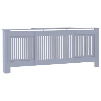 vidaXL Pokrov za radiator MDF siv 205 cm