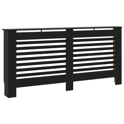 vidaXL Pokrov za radiator črn 172x19x81,5 cm mediapan