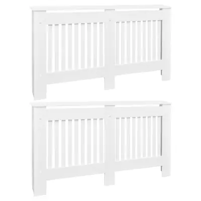 vidaXL Pokrovi za radiatorje 2 kosa MDF 152 cm beli
