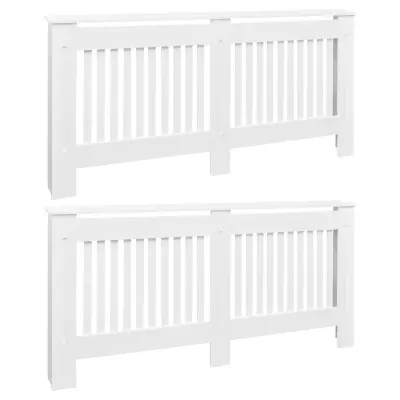 vidaXL Pokrovi za radiatorje 2 kosa MDF 172 cm beli