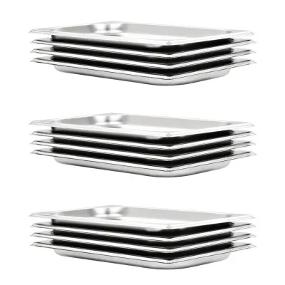 vidaXL Gastronomske posode 12 kosov GN 1/3 20 mm nerjaveče jeklo