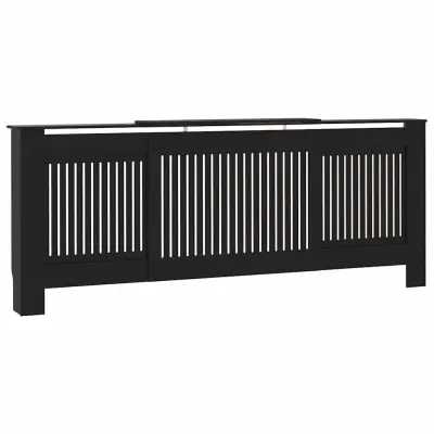 vidaXL Pokrov za radiator črn MDF 205 cm