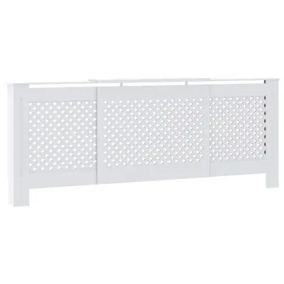 vidaXL Pokrov za radiator MDF bel 205 cm