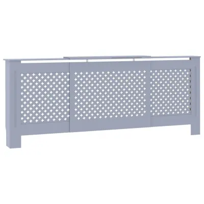 vidaXL Pokrov za radiator MDF siv 205 cm