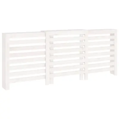 vidaXL Pokrov za radiator bela 210x21x85 cm trdna borovina
