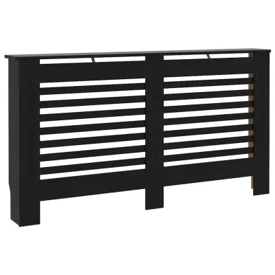 vidaXL Pokrov za radiator črn 152x19x81,5 cm mediapan