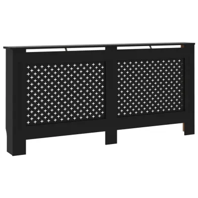 vidaXL Pokrov za radiator črn 172x19x81,5 cm mediapan