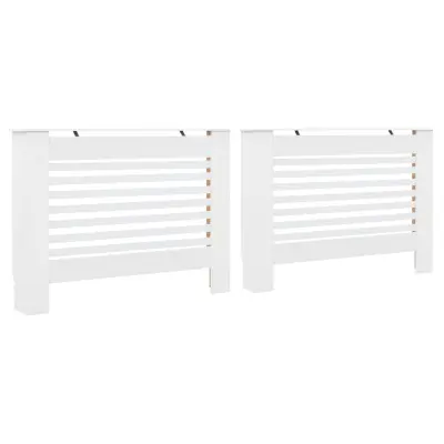 vidaXL Pokrovi za radiatorje 2 kosa beli 112x19x81,5 cm mediapan