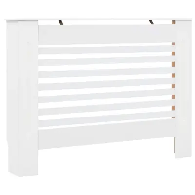 vidaXL Pokrov za radiator bel 112x19x81,5 cm MDF