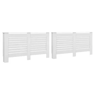 vidaXL Pokrovi za radiatorje 2 kosa beli 152x19x81,5 cm mediapan