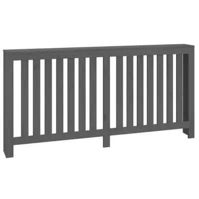 vidaXL Pokrov za radiator siva 169x19x84 cm trdna borovina