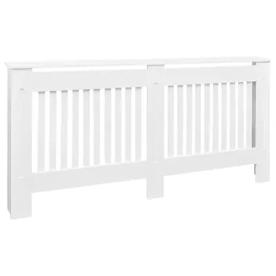 vidaXL Pokrov za radiator bele barve MDF 172 cm