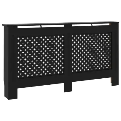 vidaXL Pokrov za radiator črn 152x19x81,5 cm mediapan