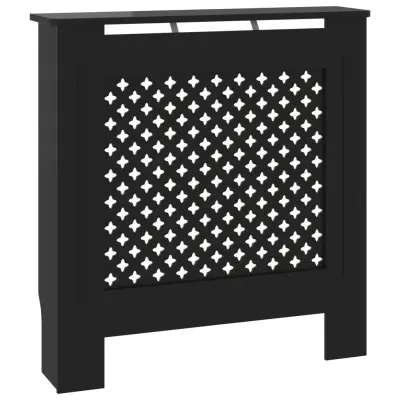 vidaXL Pokrov za radiator MDF črn 78 cm