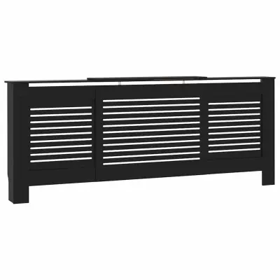 vidaXL Pokrov za radiator črn MDF 205 cm