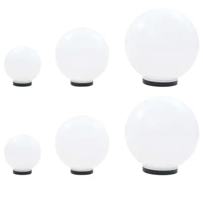 vidaXL LED okrogle svetilke 6 kosov krogle 20/30/40 cm PMMA