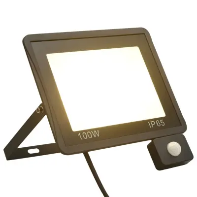 vidaXL LED reflektor s senzorjem 100 W toplo bel