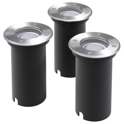 vidaXL Zunanje LED talne svetilke 3 kosi okrogle