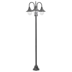 vidaXL Vrtna ulična svetilka E27 220 cm aluminij 3 žarnice bronasta