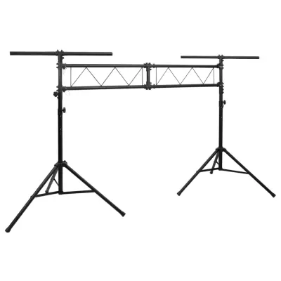 vidaXL Stojalo za luči črno 338x115x(180-300) cm jeklo