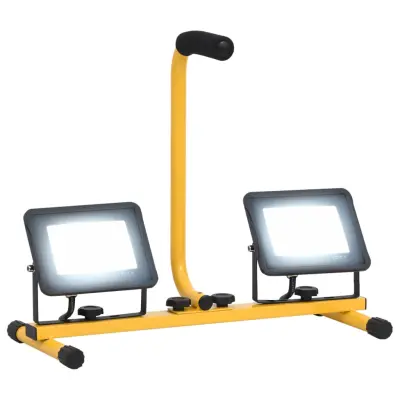 vidaXL LED reflektor z ročajem 2x30 W hladno bel
