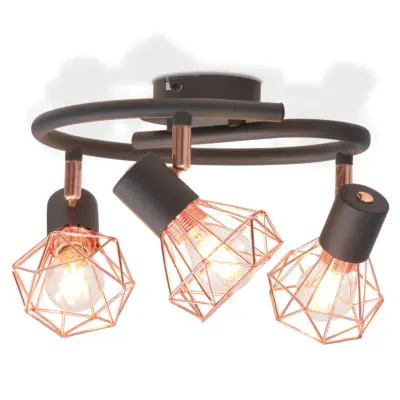 vidaXL Stropna svetilka s 3 LED žarnicami z žarilno nitko 12 W