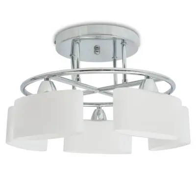 vidaXL Stropna svetilka z elipsastimi senčniki za 5 E14 žarnic 200 W