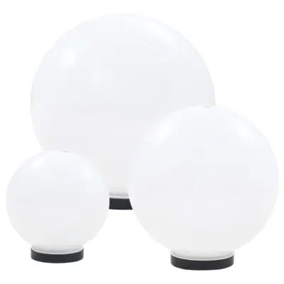 vidaXL LED okrogle svetilke 3 kosi krogla 20/30/40 cm PMMA