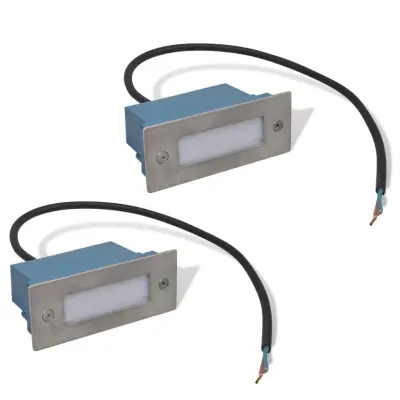 vidaXL 2 LED vgradni svetilki za stopnice 44x111x56 mm