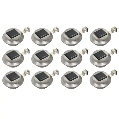 vidaXL Zunanje solarne svetilke 12 kosov LED okrogle 12 cm bele