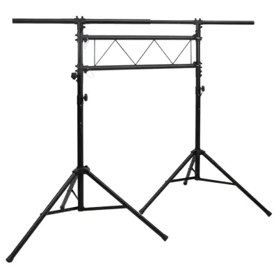 vidaXL Stojalo za luči črno 238x115x(180-300) cm jeklo