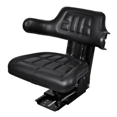 vidaXL Sedež za traktor z vzmetenjem črne barve