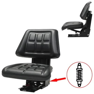 vidaXL Sedež za traktor z vzmetenjem črn