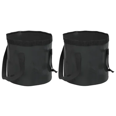 vidaXL Zložljivo vedro 2 kosa črno 30 L PVC
