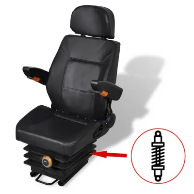 vidaXL Sedež za traktor z vzmetenjem