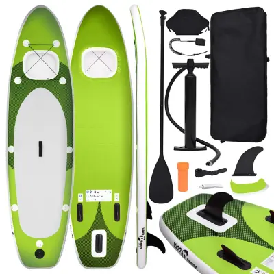 vidaXL Napihljiva SUP deska zelene barve 360x81x10 cm